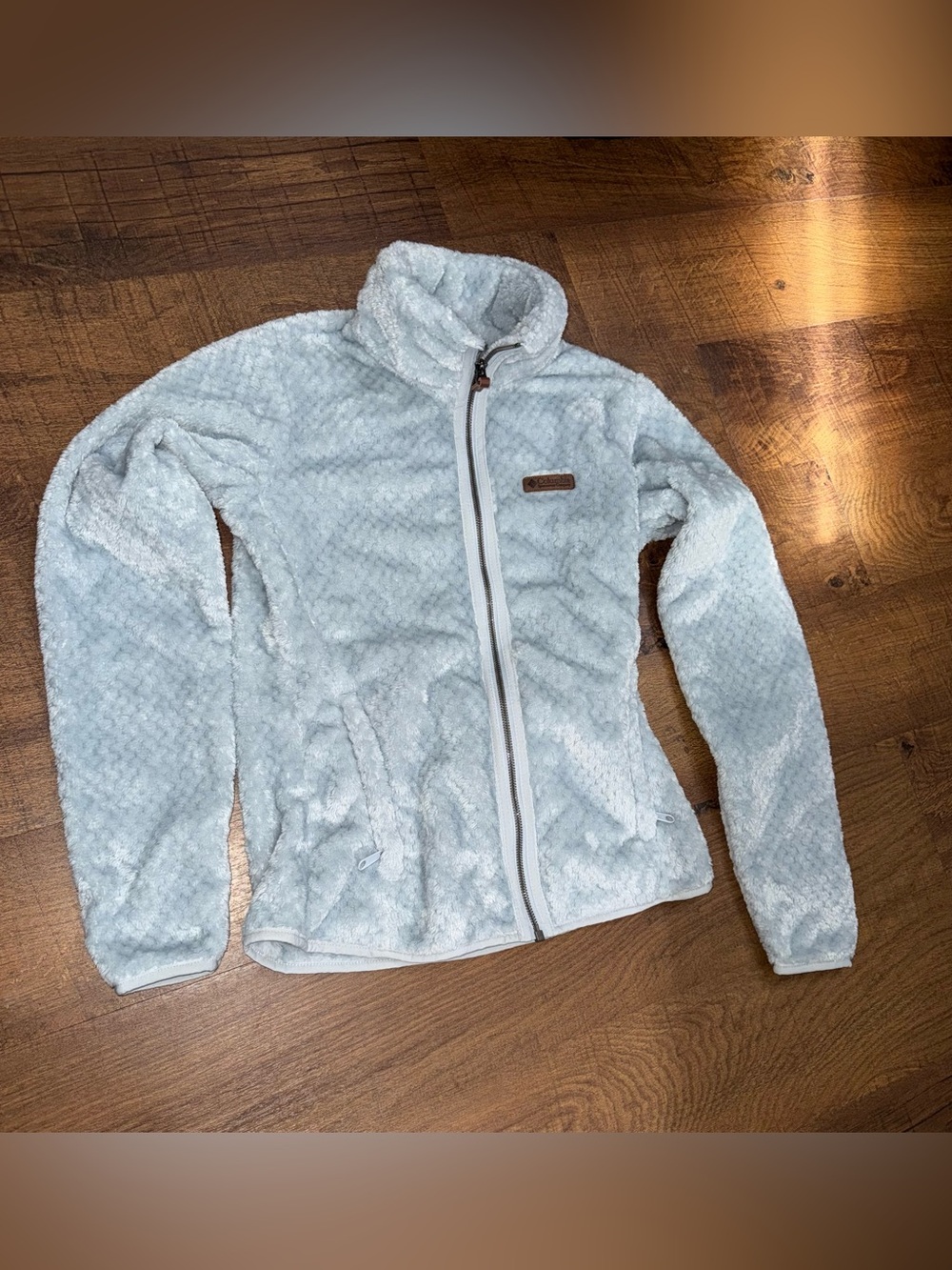Columbia Light Gray Plush Teddy Fleece Jacket - Women's